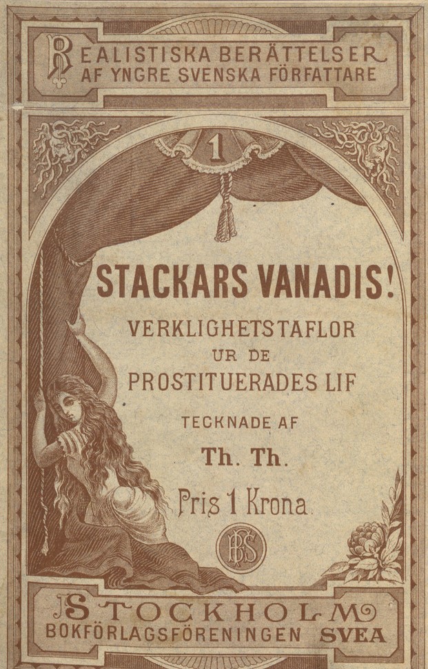 Boksida med titel och illustration föreställande en långhårig kvinna som delvis sveper in sig i ett draperi